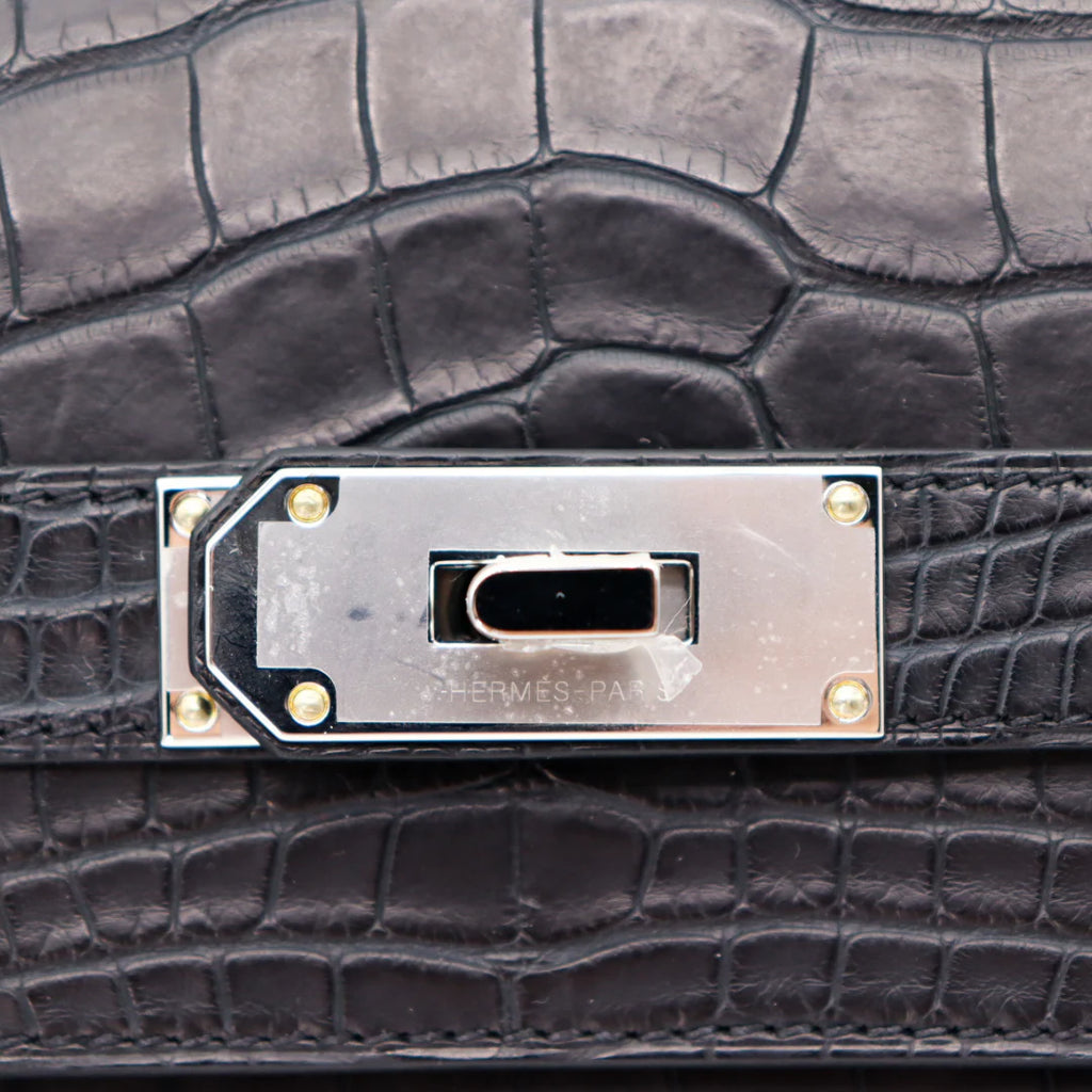 Hac a Dos PM Backpack Black Matte Alligator Palladium Hardware