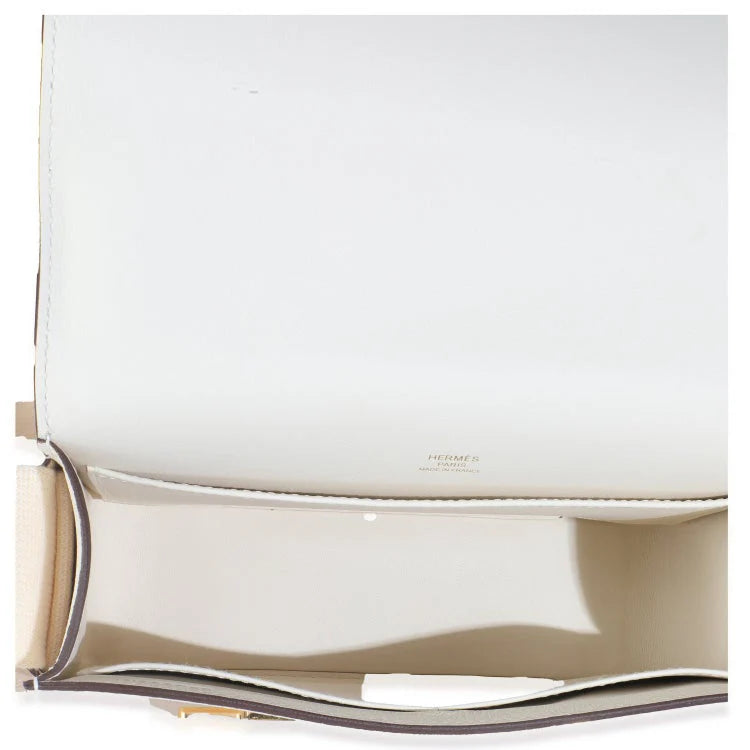 Geta 20cm White Bag Mysore goatskin gold jewelry and hardware