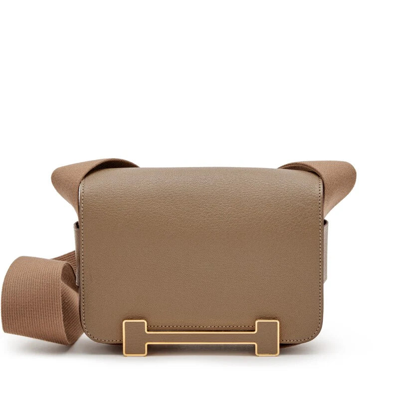 Geta Grey brown Mysore goatskin gold jewelry and hardware