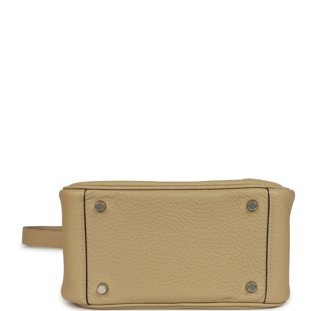 small size Lindy bag, original top-layer TC cowhide leather with silver hardware, elephant grey and yellow color block