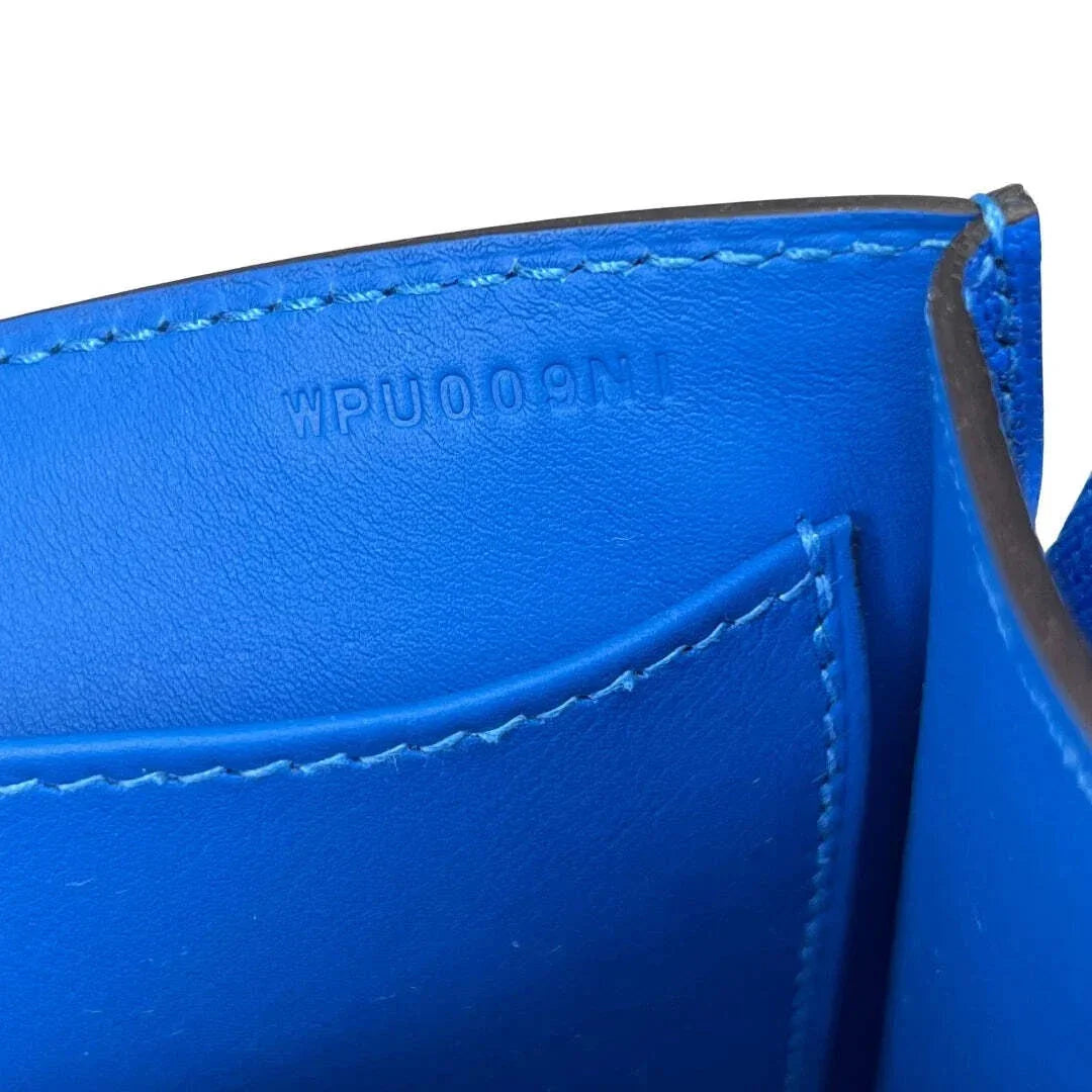 Geta Bag Bleu Electrique Mysore Goatskin 20cm wooden clog bag