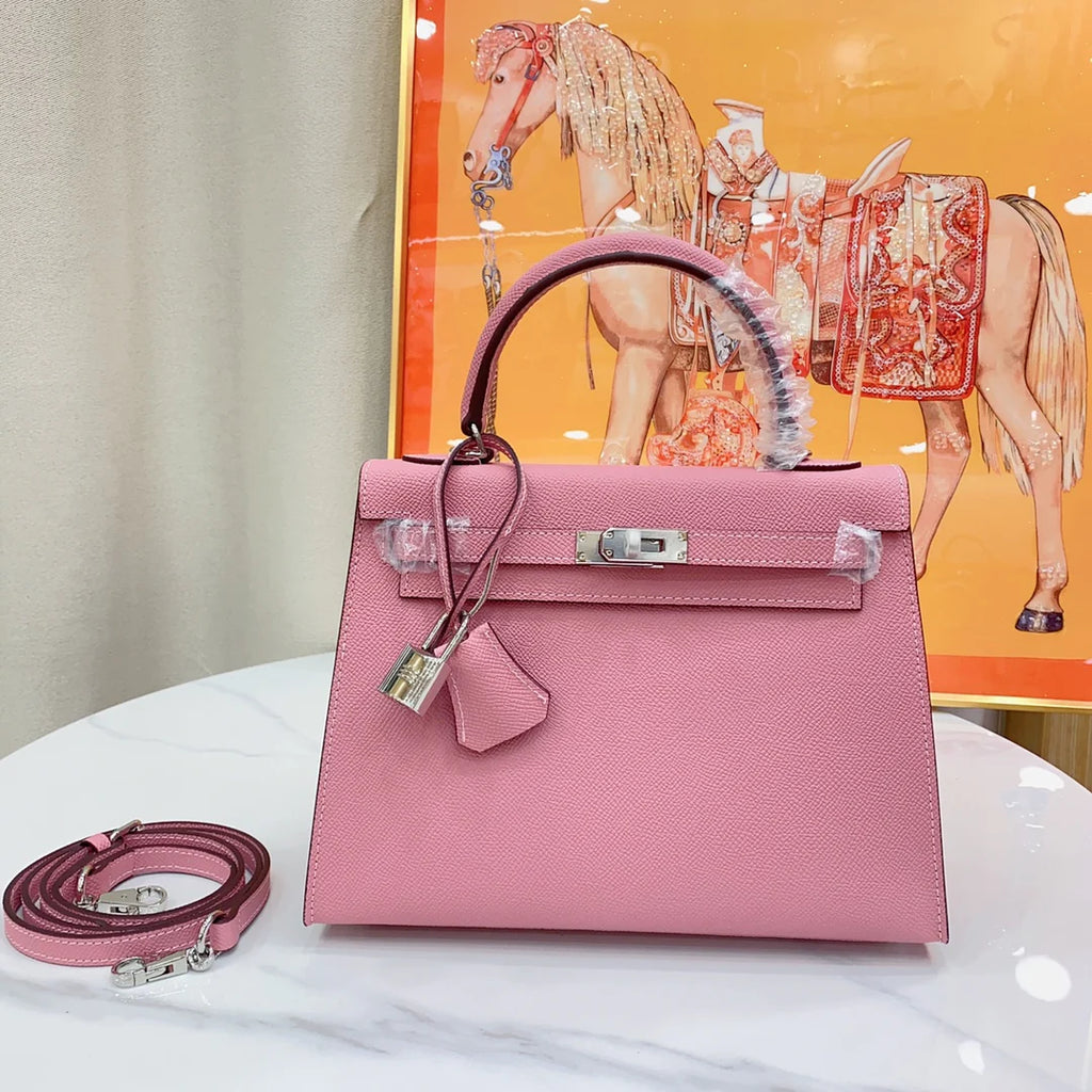 Kelly Rose Confetti Epsom Sellier Palladium Hardware