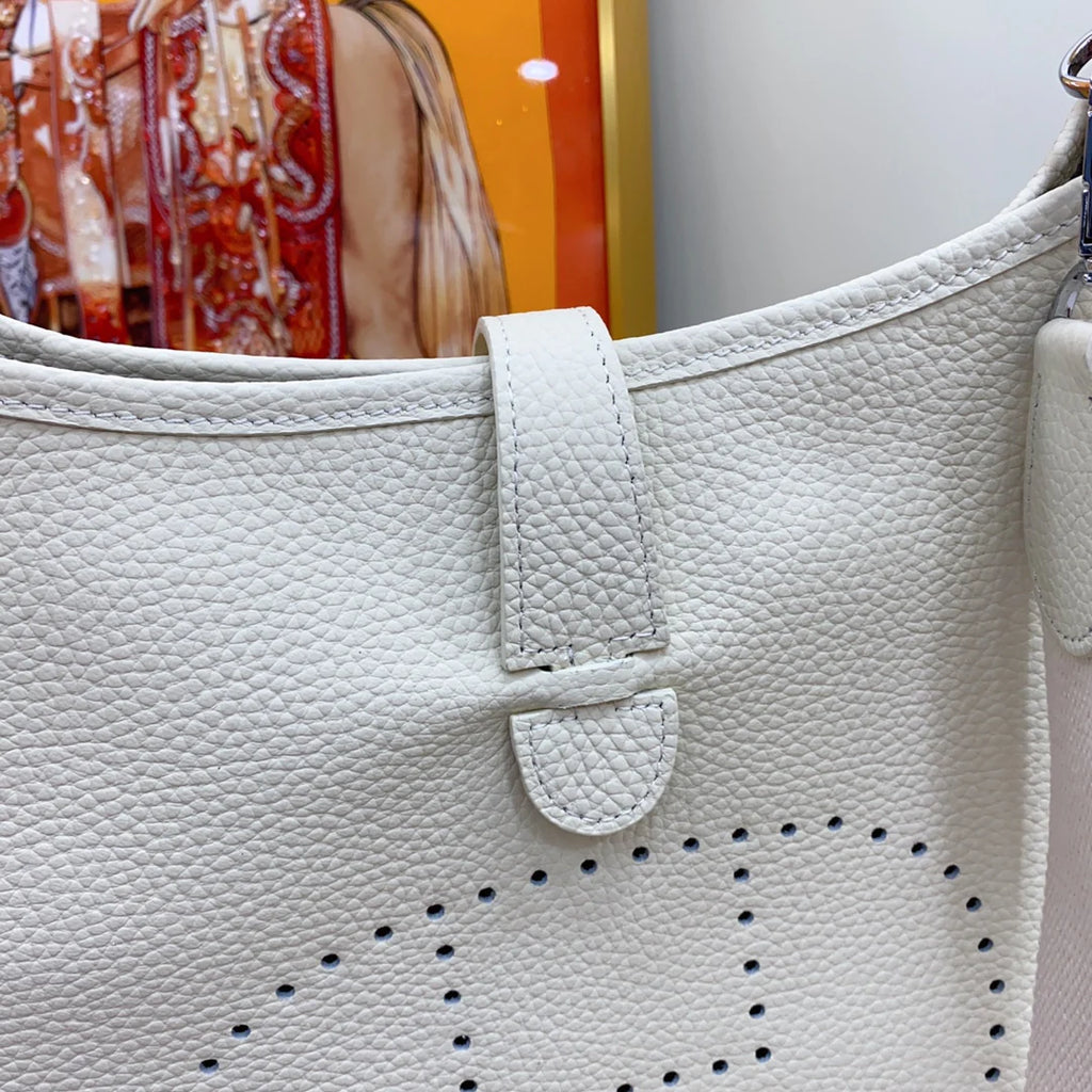 Evelyne III GM White Leather Classic Hollow