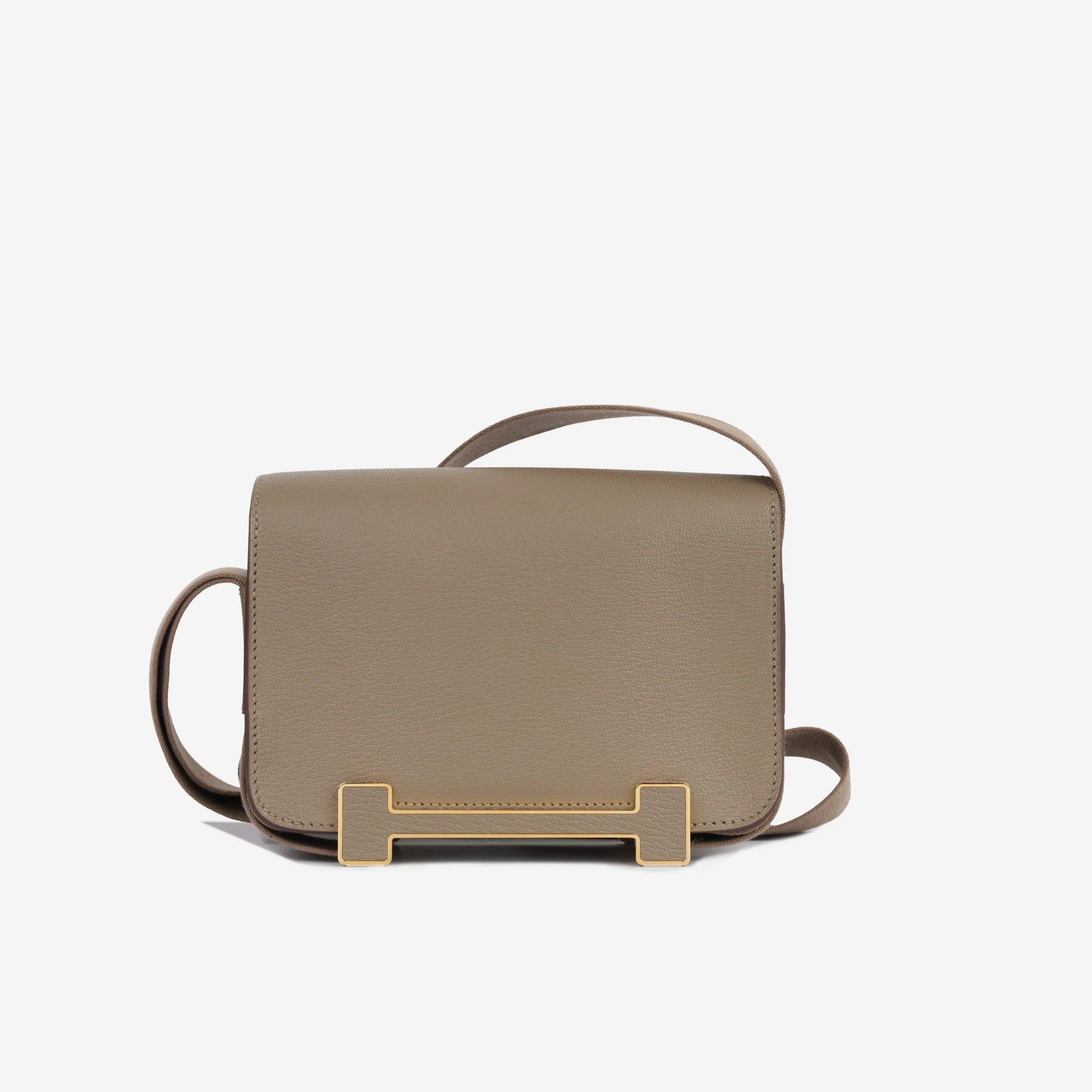 Geta Bag 20cm Etoupe wooden clog Goatskin bag