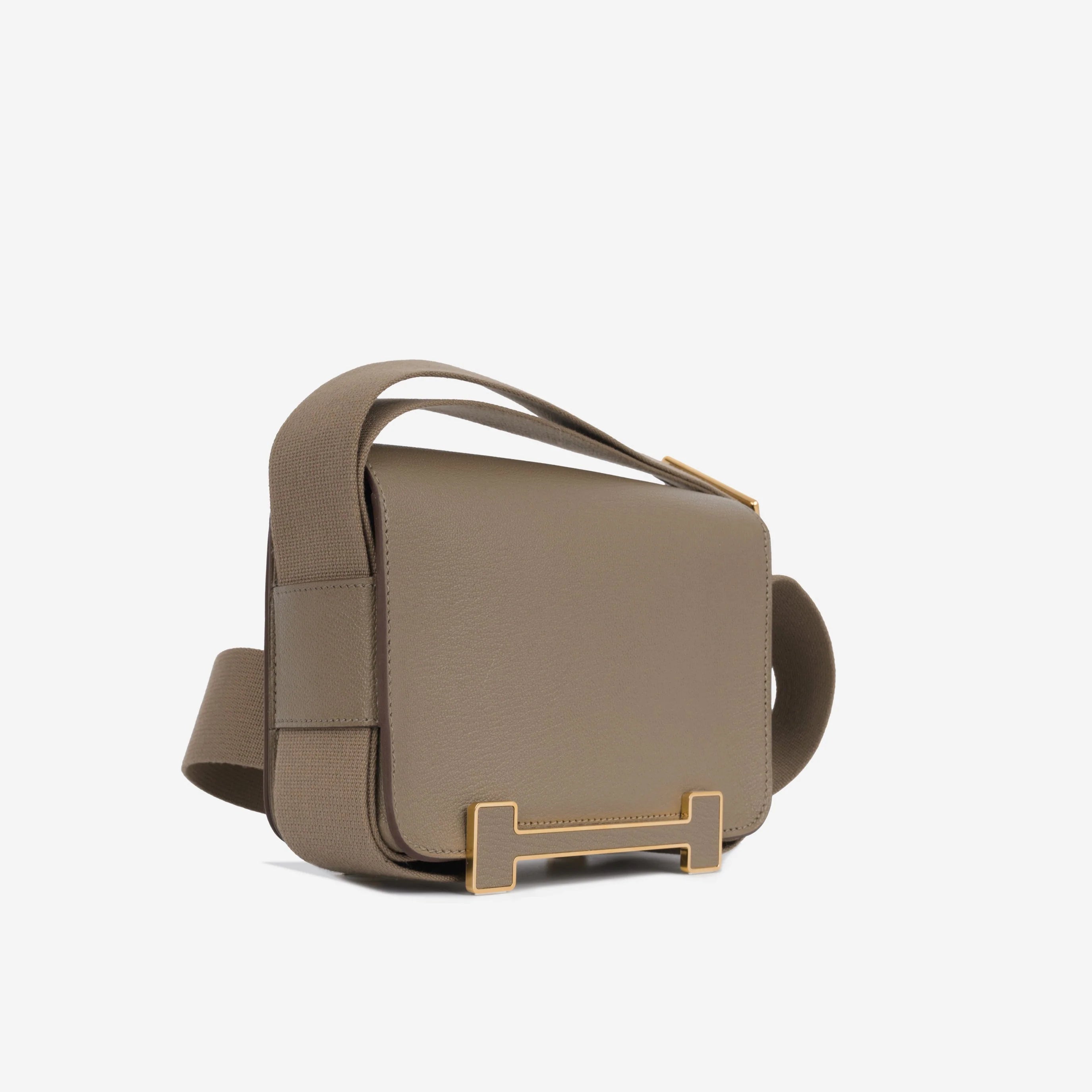 Geta Bag 20cm Etoupe wooden clog Goatskin bag