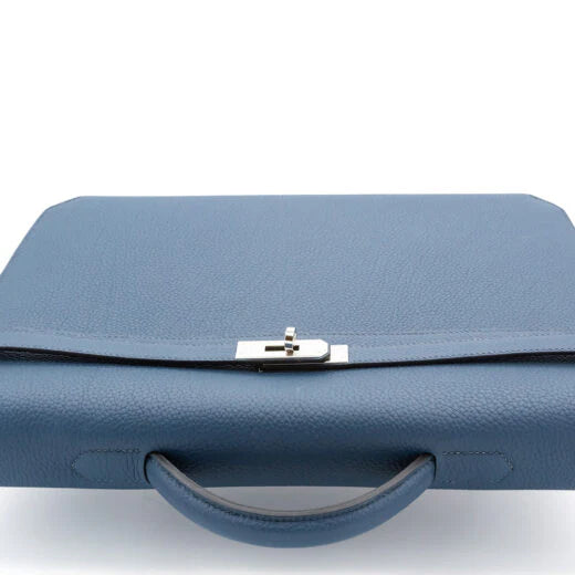 Kelly Depeches 36 Document Holder In Bleu De Prusse Togo Calfskin