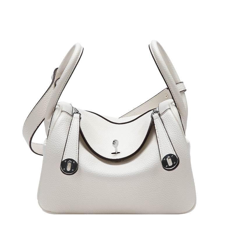 Dr. Lindy's Lychee Pattern Handbag with Silver Hardware