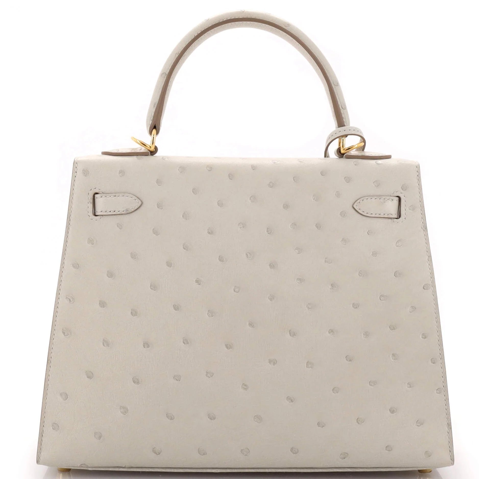 Kelly II Sellier Mini Beton Ostrich Gold Hardware