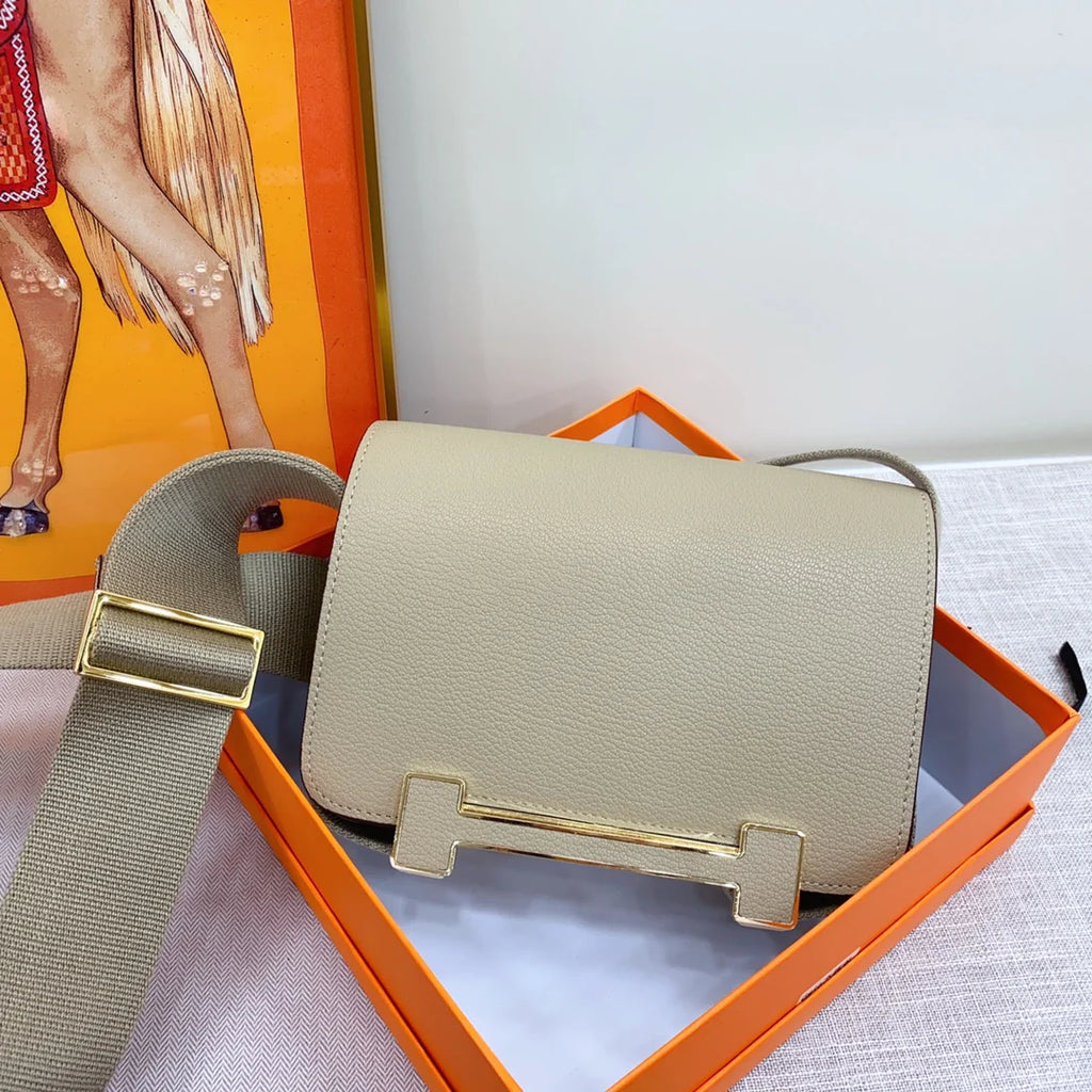 Geta Bag 20cm Etoupe wooden clog Goatskin bag