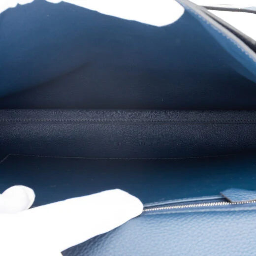 Kelly Depeches 36 Document Holder In Bleu De Prusse Togo Calfskin
