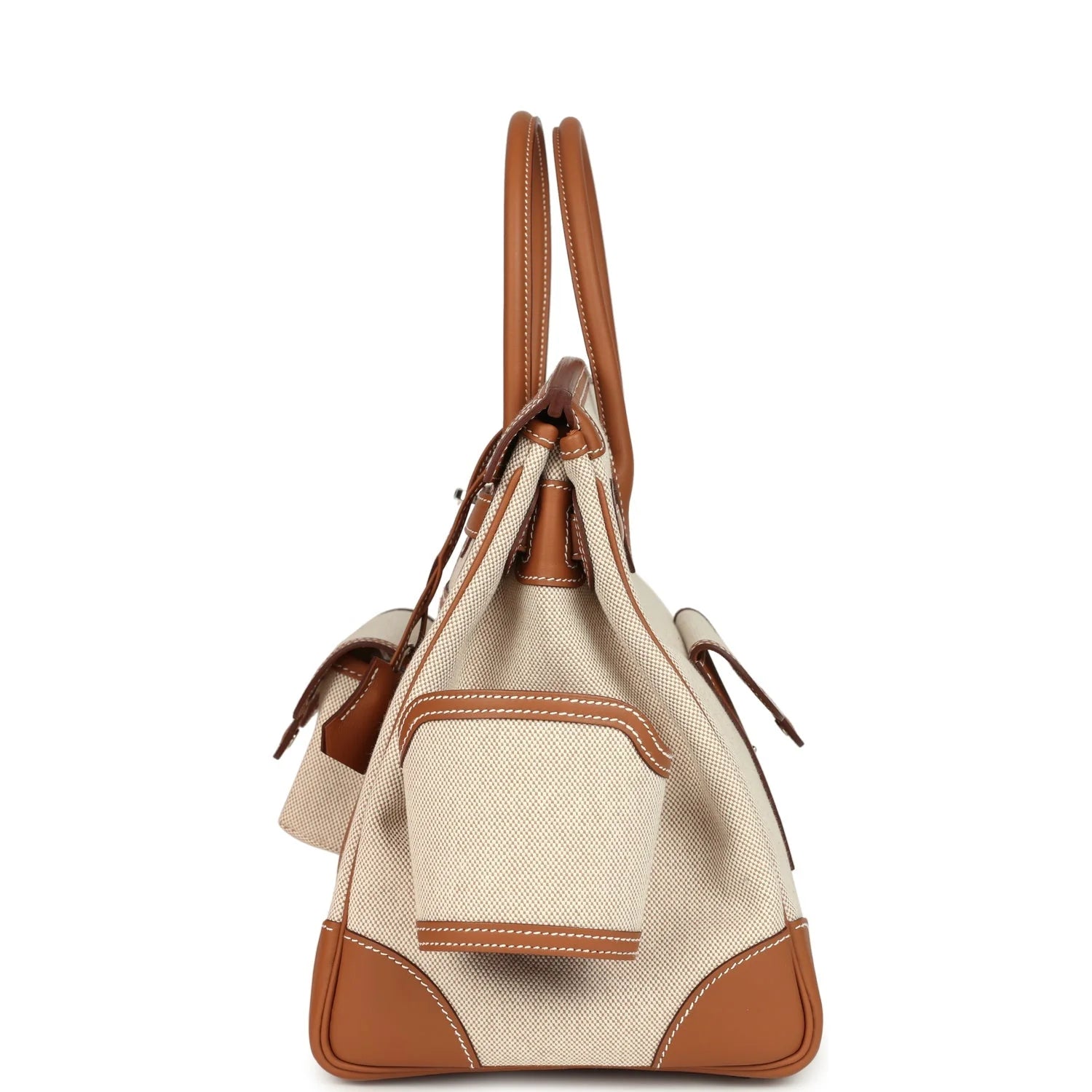 Birkin Cargo 35 Gold Swift and Gold-Ecru Toile H Canvas Palladium Hardware