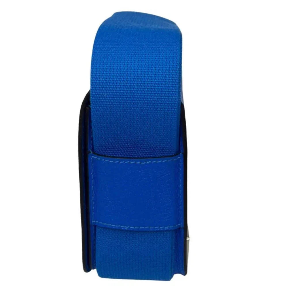 Geta Bag Bleu Electrique Mysore Goatskin 20cm wooden clog bag