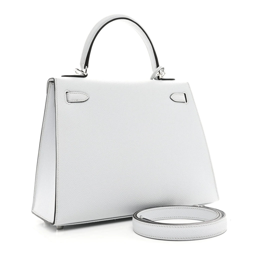 Kelly Sellier Gris Pantin Palm-Grained Leather Palladium Hardware