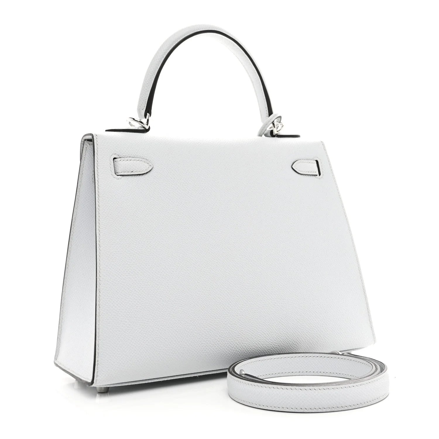 Kelly Sellier Gris Pantin Palm-Grained Leather Palladium Hardware