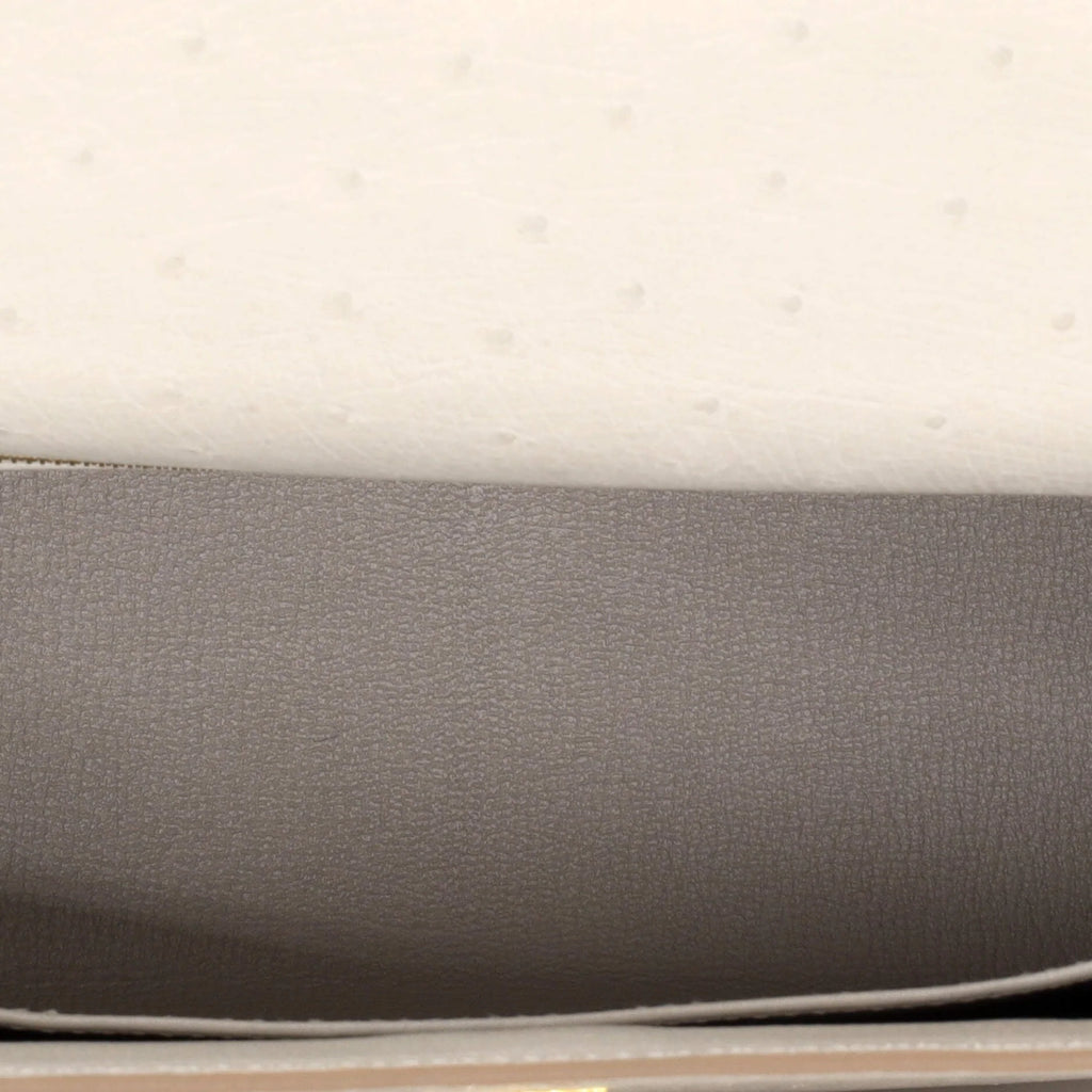 Kelly II Sellier Mini Beton Ostrich Gold Hardware