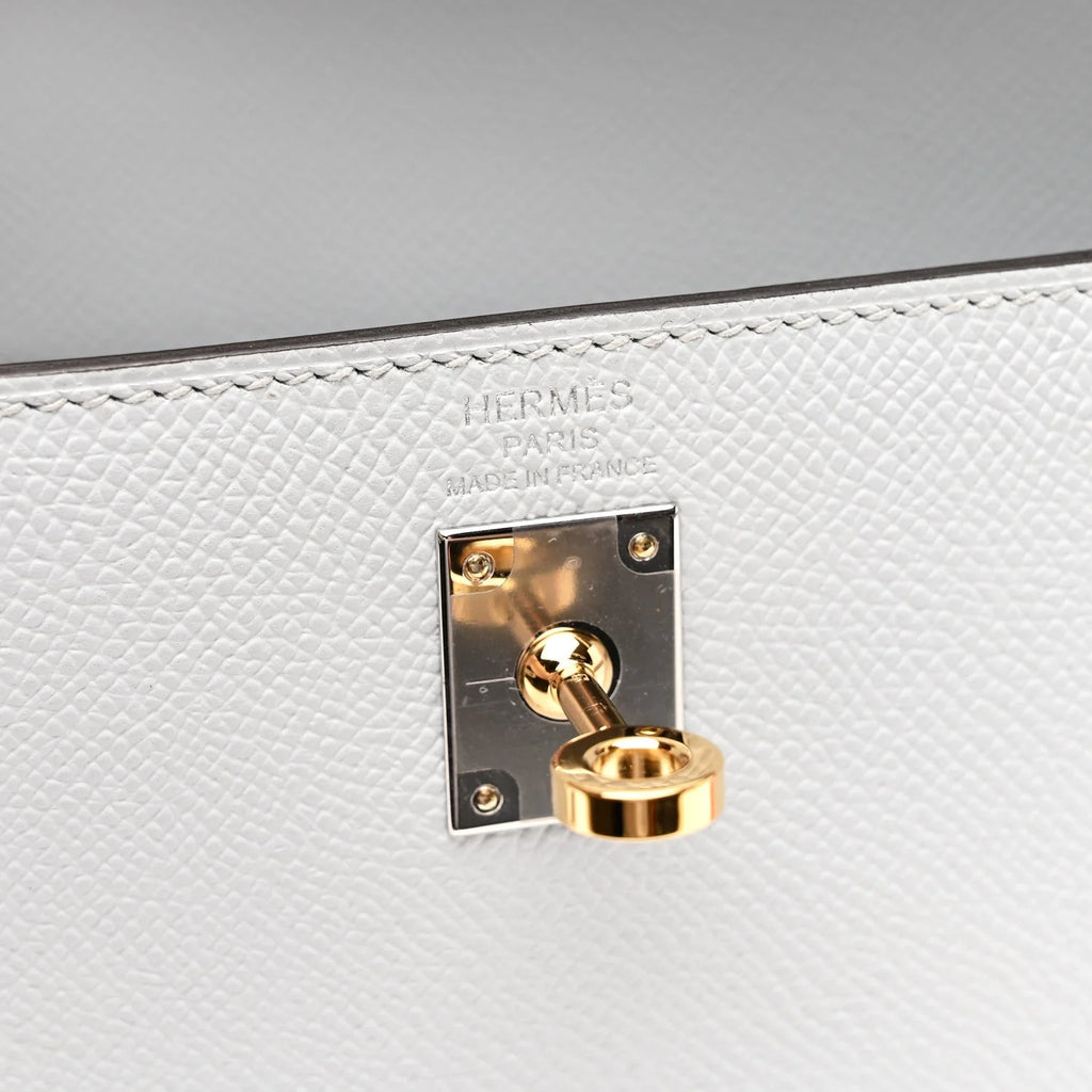 Kelly Sellier Gris Pantin Palm-Grained Leather Palladium Hardware