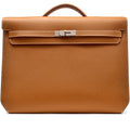 Kelly Depeches 36 Briefcase Gold Epsom horizontal FR trendy frosted leather casual bag