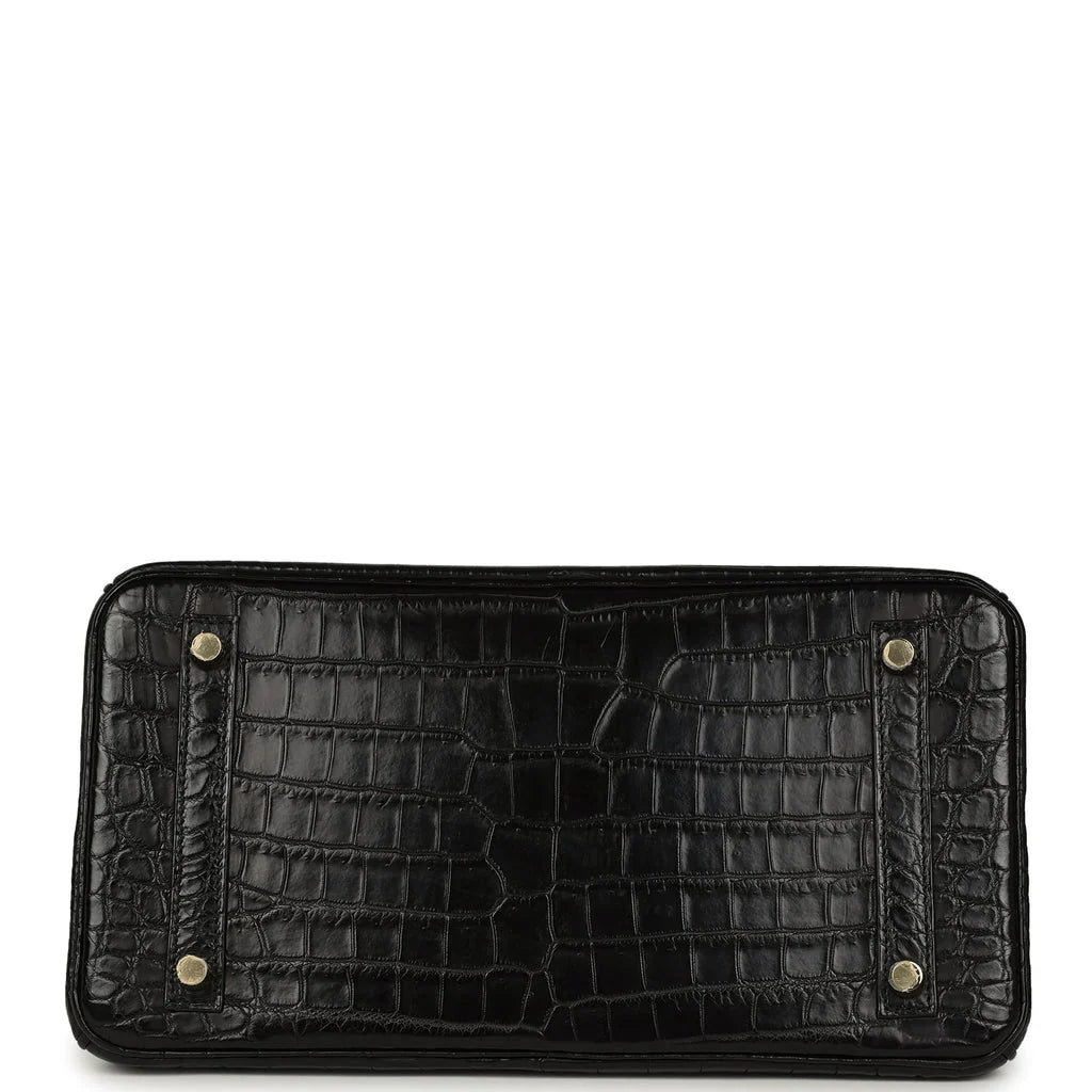 Birkin Black Matte Niloticus Crocodile Gold Hardware