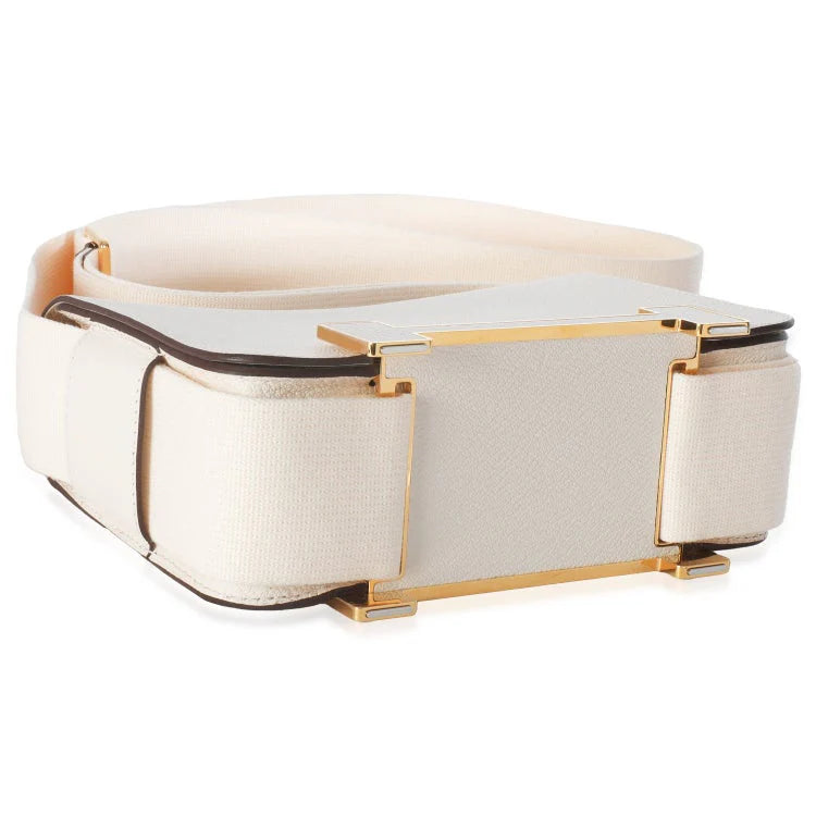 Geta 20cm White Bag Mysore goatskin gold jewelry and hardware