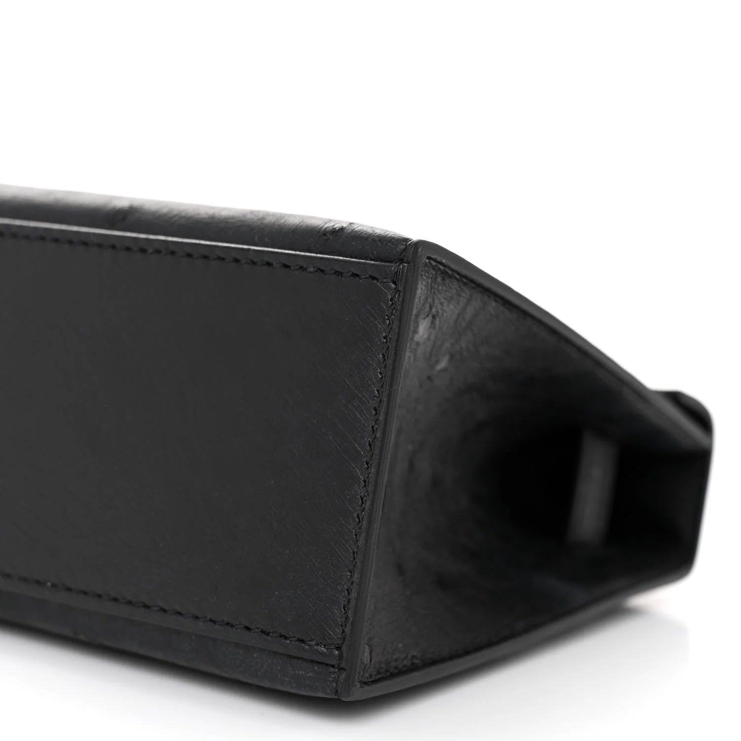 Kelly Pochette Black Ostrich Clutch Gold Hardware