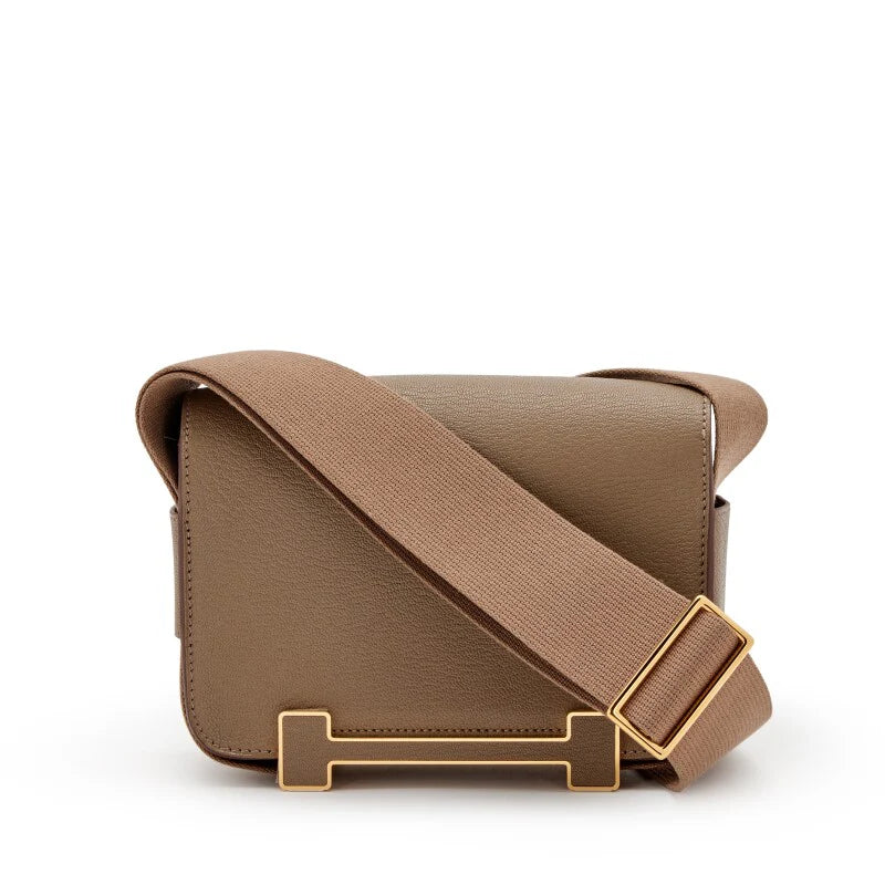 Geta Grey brown Mysore goatskin gold jewelry and hardware