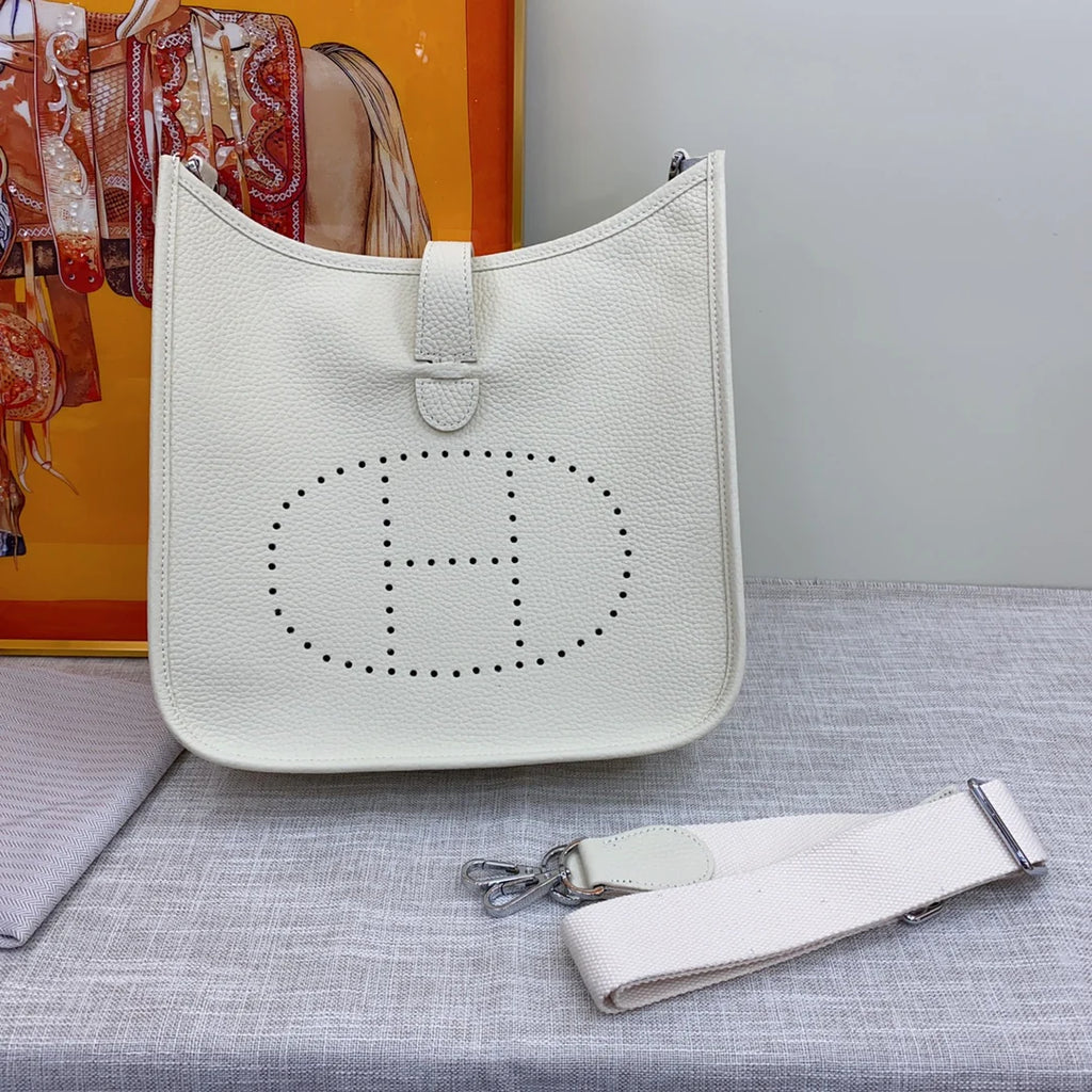 Evelyne III GM White Leather Classic Hollow