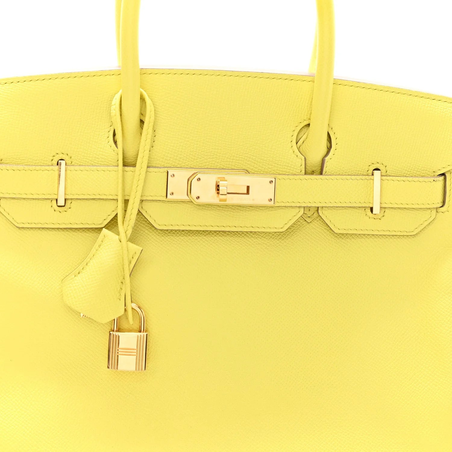 Birkin25 Sellier Jaune Milton Veau Epsom Silver Handbag