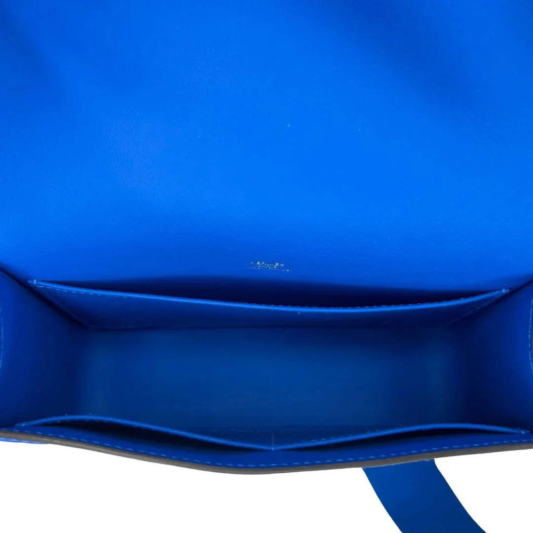 Geta Bag Bleu Electrique Mysore Goatskin 20cm wooden clog bag