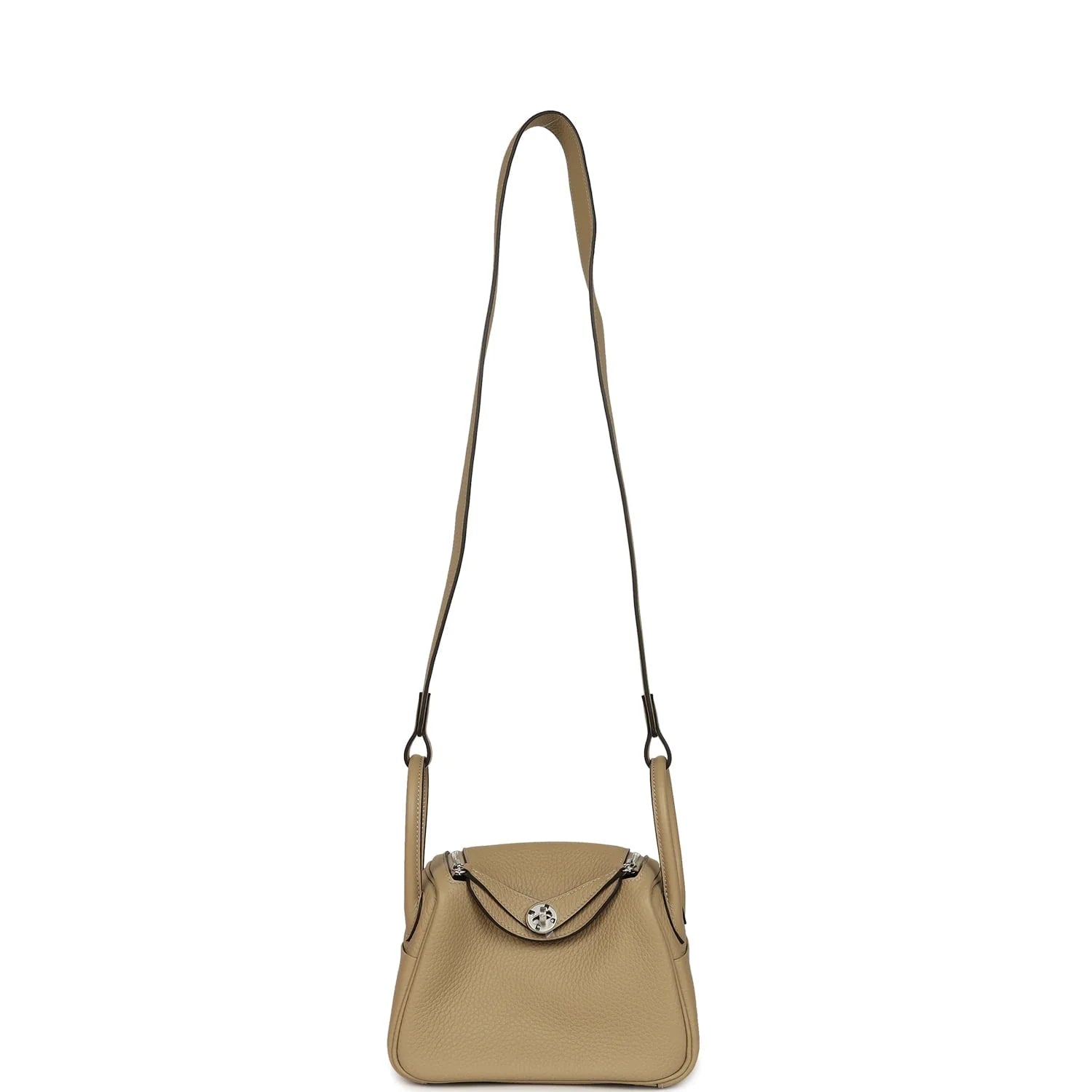 small size Lindy bag, original top-layer TC cowhide leather with silver hardware, elephant grey and yellow color block