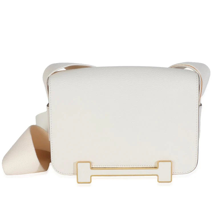 Geta 20cm White Bag Mysore goatskin gold jewelry and hardware