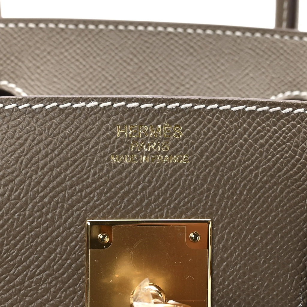Birkin Sellier 30 Etoupe Epsom Quilted Epsom Leather