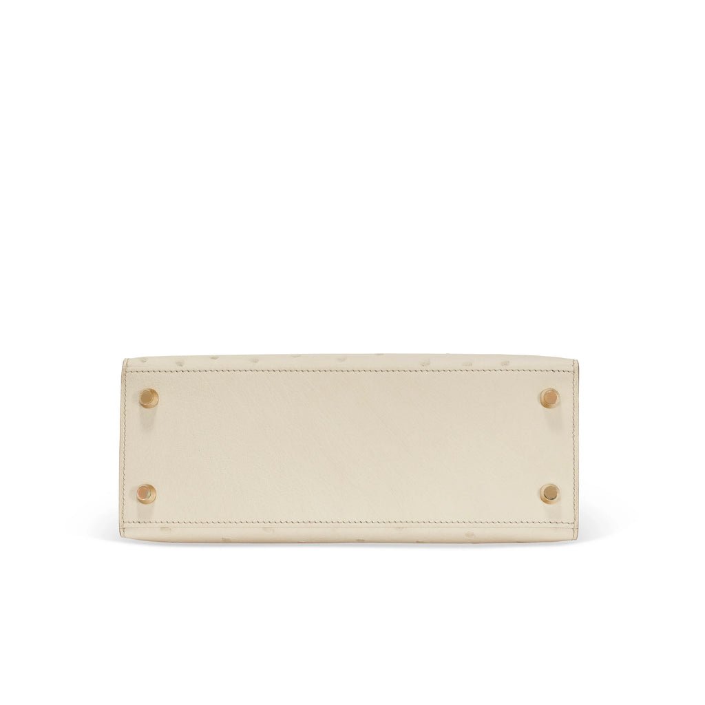 Kelly With Beton Ostrich Sellier Gold Harrdware