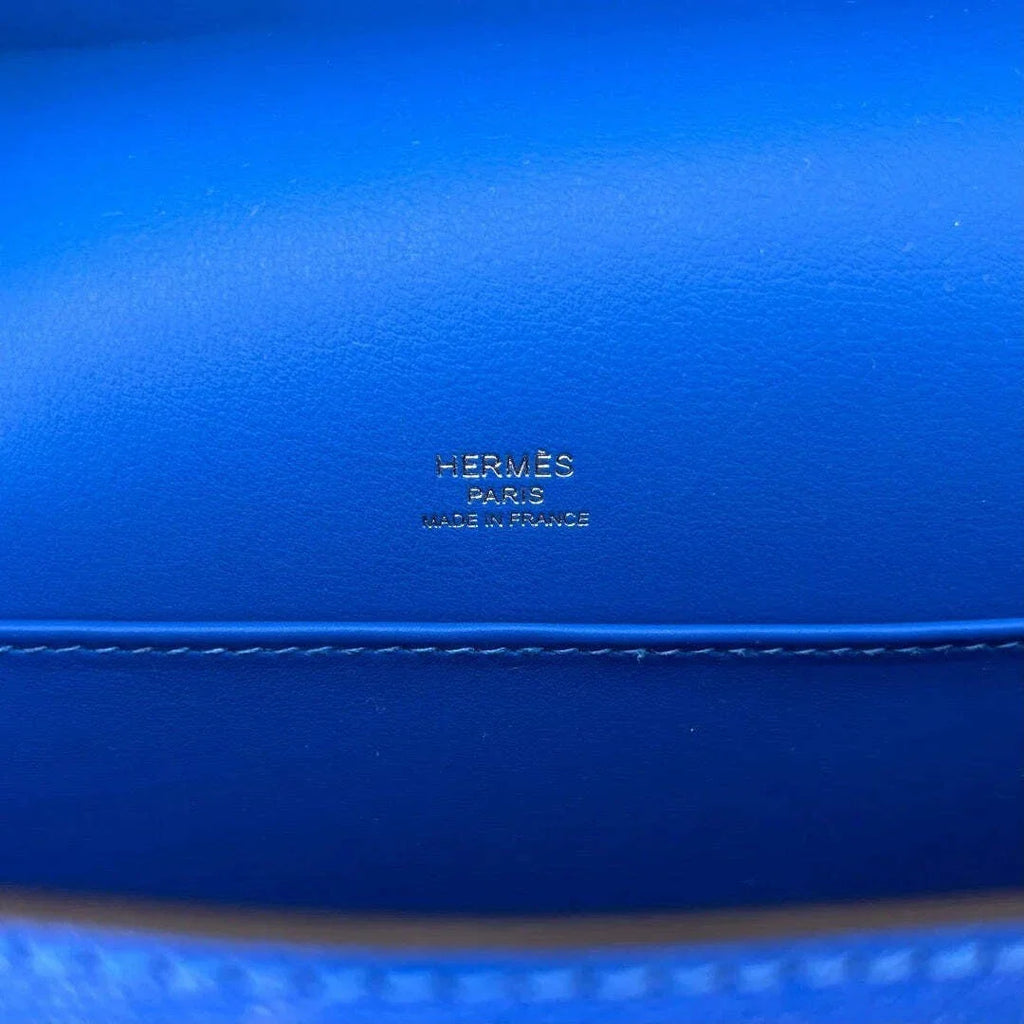Geta Bag Bleu Electrique Mysore Goatskin 20cm wooden clog bag
