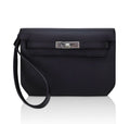 Kelly Depeches 25 Pouch Bag Blue Ocean Togo Leather with Palladium Hardware