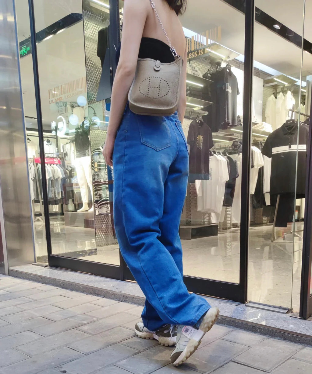 Evelyne TPM Clemence Étoupe & Bleu Indigo Clemence Leather