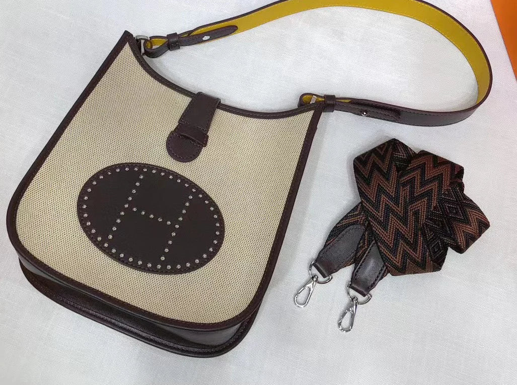 Evelyne Bag Gen I Toile and Leather PM