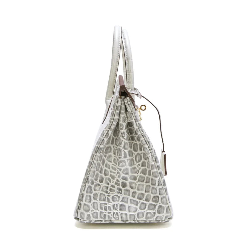 Birkin Bag Crocodile-Grain Cowhide Leather Gold Hardware