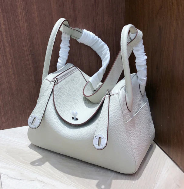 Dr. Lindy's Lychee Pattern Handbag with Silver Hardware