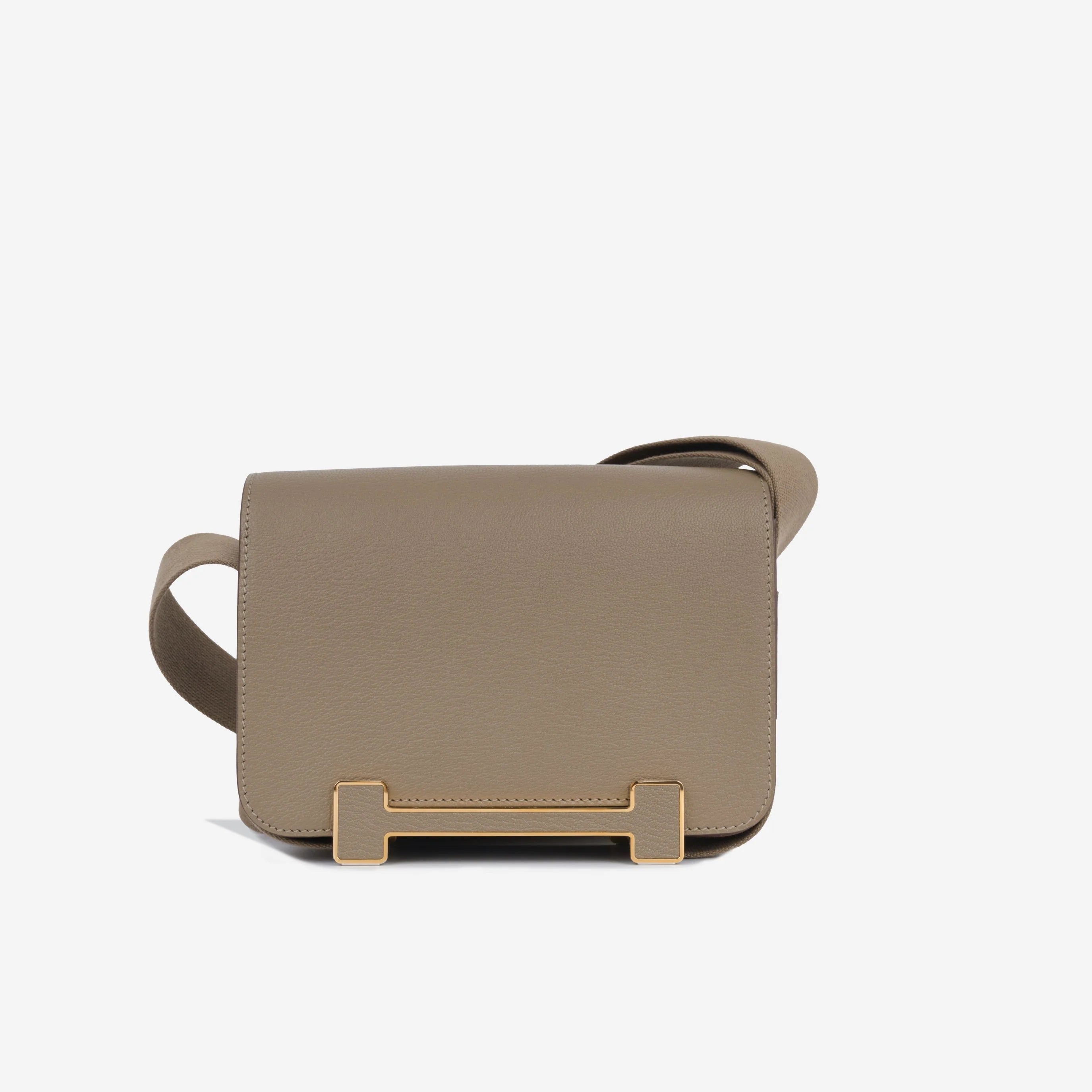 Geta Bag 20cm Etoupe wooden clog Goatskin bag